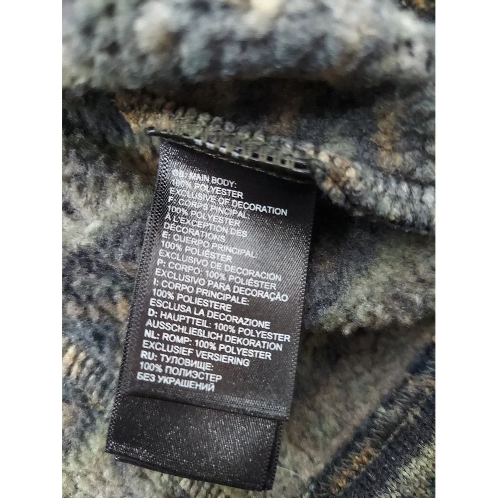 North Face Pullover Sweater Mens Medium Olive Green Fair Isle 1/4 Zip Outdoor
